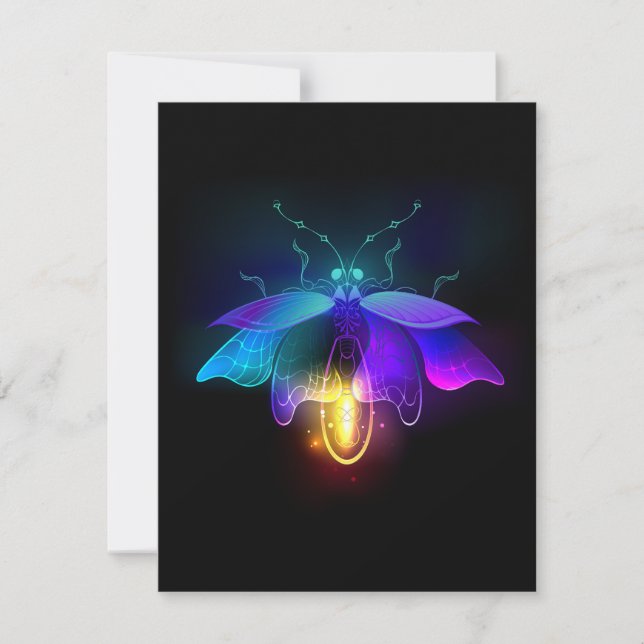 Cartão De Agradecimento Neon Firefly a preto (Frente)