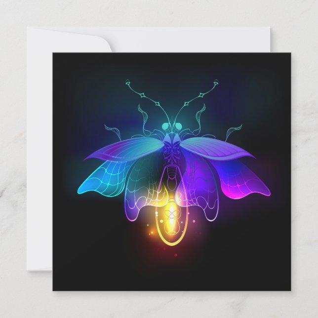 Cartão De Agradecimento Neon Firefly a preto (Frente)