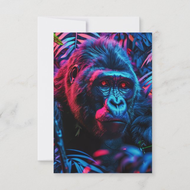 Cartão De Agradecimento Neon Gorilla (Frente)