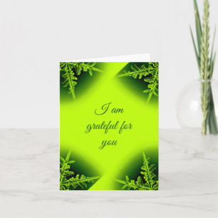 Cartão De Agradecimento Neon Green Fern Card