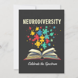 Cartão De Agradecimento Neurodiversidade celebra o Autismo do Livro do Esp