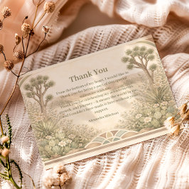 Cartão De Agradecimento Neutral Desert Floral Birthday