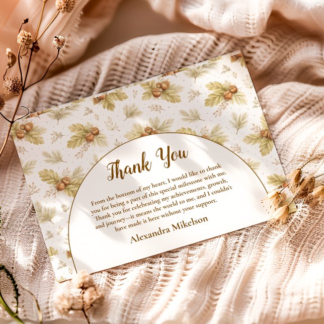 Cartão De Agradecimento Neutral Woodland Wild One Birthday (Criador carregado)