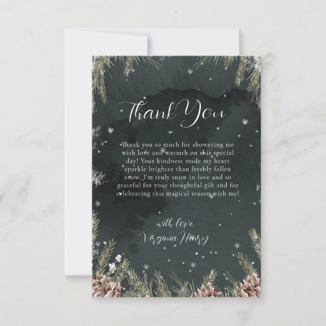 Cartão De Agradecimento Neve de Amor (Frente)