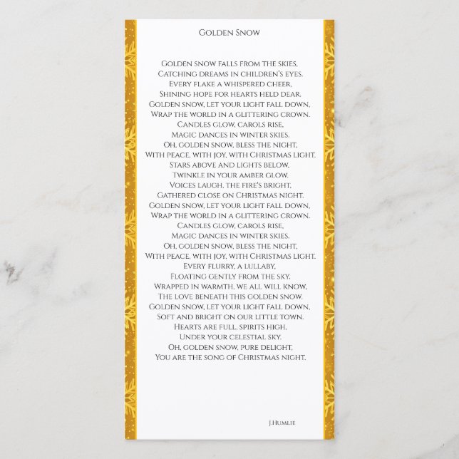 Cartão De Agradecimento Neve Dourada (Frente)