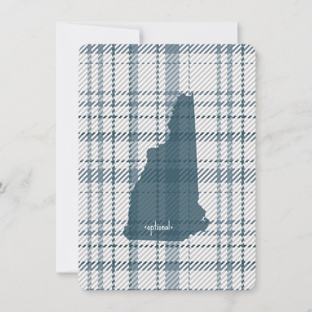 Cartão De Agradecimento New Hampshire Plaid Flat Thank You Note Card  (Frente)