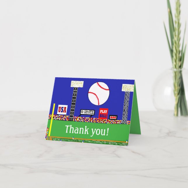 Cartão De Agradecimento New Kids Baseball Sports Thank You Note Card (Frente)