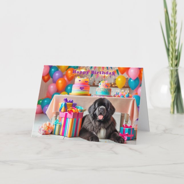 Cartão De Agradecimento Newfoundland Dog Birthday Card (Frente)