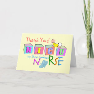 Cartão De Agradecimento NICU Nurse "Thank You" Card
