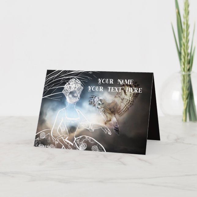 Cartão De Agradecimento Night Owl and Lady (Frente)