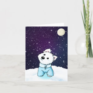 Cartão De Agradecimento Night sky Winter Westie