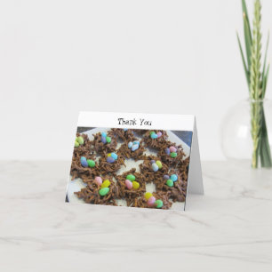Cartão De Agradecimento Ninhos de Pássaros de Chocolate Obrigado