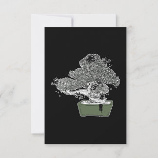 Cartão De Agradecimento Ninja Kitty Cats Bonsai Tree Budista Japonês Zen