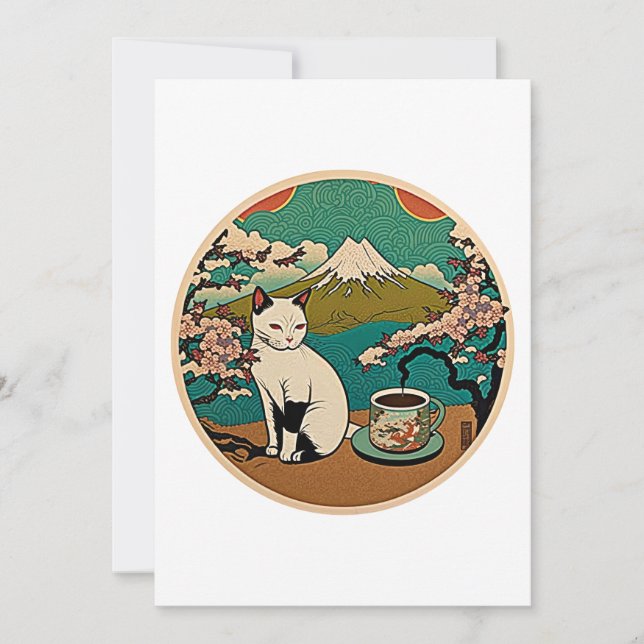 Cartão De Agradecimento No 01, Feliz Bebendo de Gato Havaiano Feliz (Frente)