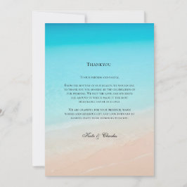 Cartão De Agradecimento No casamento da praia, obrigado.