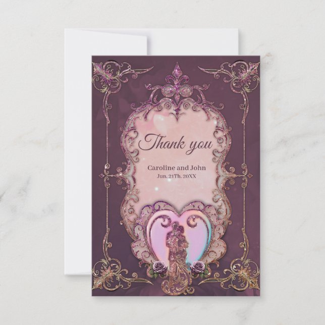 Cartão De Agradecimento No Embrião do Coração. (Frente)