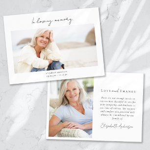 Cartão De Agradecimento No Loving Memory 2 Photo Sympathy