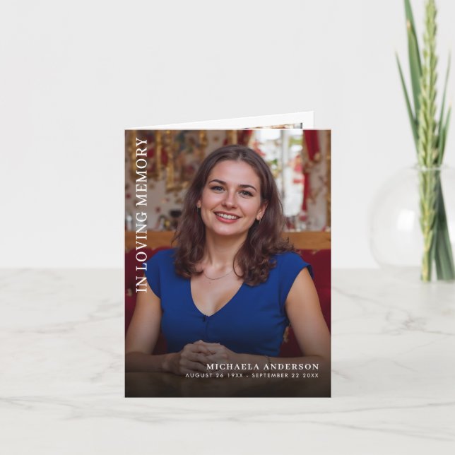 Cartão De Agradecimento No Loving Memory 4-Photo Funeral/Memorial (Frente)