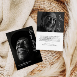 Cartão De Agradecimento No Loving Memory Modern Script 2-Photo Funeral