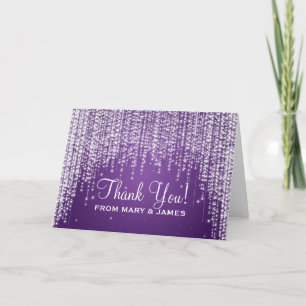 Cartão De Agradecimento Noite de Dazzle Roxo "Obrigado" Casamento