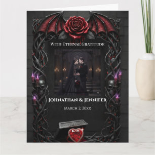 Cartão De Agradecimento Noite Eterna Casamento de Vampiro Gótico Romance S