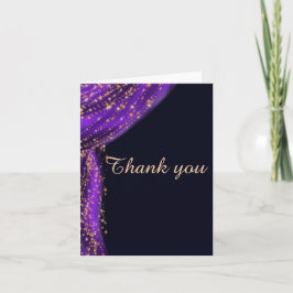 Cartão De Agradecimento Noites Árabes Roxo e Dourado