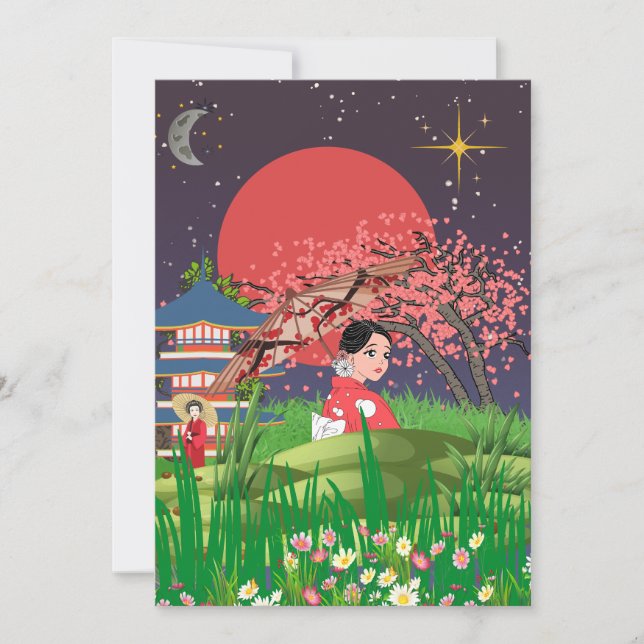 Cartão De Agradecimento Noites do Japão (Frente)
