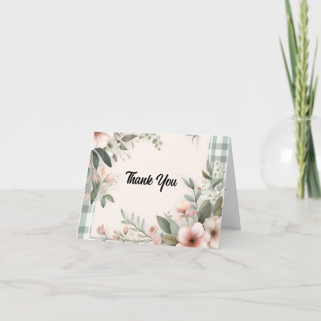 Cartão De Agradecimento noiva boêmio casamentos Chá de Panela da Noiva (Frente)