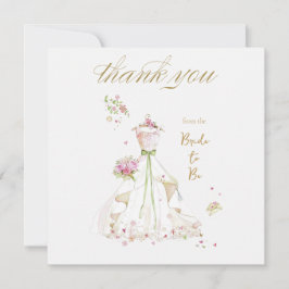 Cartão De Agradecimento Noiva Corada em Flor Noiva para Casar