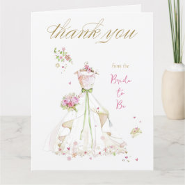 Cartão De Agradecimento Noiva Corada em Flor Noiva para Casar