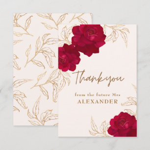 Cartão De Agradecimento Noiva em flor - Sinal de Boas-Vindas para Chá de N