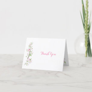 Cartão De Agradecimento Noiva Flor de Maçã Personalizável Chá de Noiva