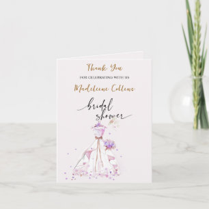 Cartão De Agradecimento Noiva personalizada do chuveiro de casamento vesti