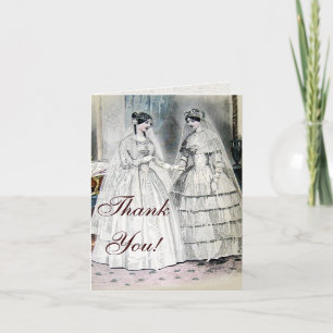 Cartão De Agradecimento Noiva Vintage Noivas Casamento Antigo Branco