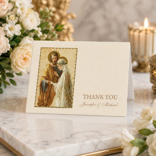 Cartão De Agradecimento Noivado Casamento Noiva Noivo Religioso Católico