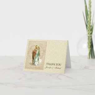 Cartão De Agradecimento Noivado Casamento Noiva Noivo Religioso Vintage