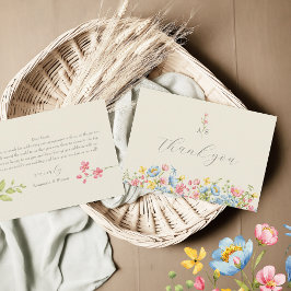 Cartão De Agradecimento Noivado Floral de Jardim