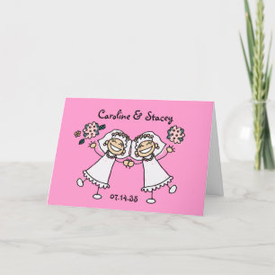 Cartão De Agradecimento Noivas Personalizadas Casamento Lésbico Gay do Qu