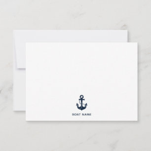 Cartão De Agradecimento Nome de barco náutico personalizado Âncora