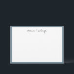 Cartão De Agradecimento Nome de Script Personalizado de Borda Azul Mistura<br><div class="desc">Cartões de agradecimentos de Nome de Script Personalizado de Borda Azul Mistura Minimalista</div>