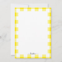 Nome de Script Personalizado de Gingham Amarelo