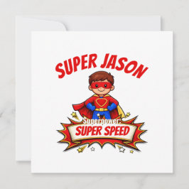 Cartão De Agradecimento Nome de Super-Herói Personalizado para Crianças