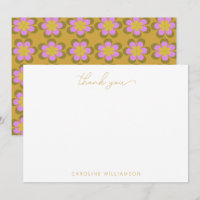 Nome Personalizado Amarelo Floral Mod Fofo Retro