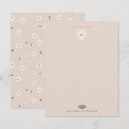 Cartão De Agradecimento Nome Personalizado de Flores de Margarida Fofa e F