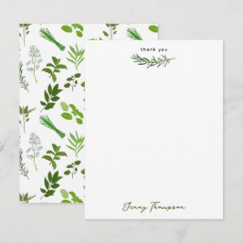 Cartão De Agradecimento Nome Personalizado de Plantas Culinárias do Jardim