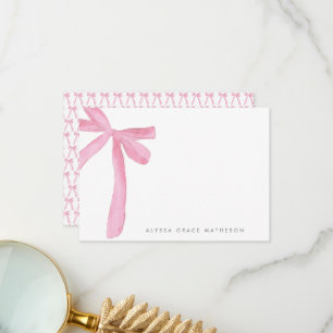 Cartão De Agradecimento Nome Personalizado do Arco Cor-de-rosa com Blush C
