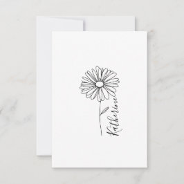 Cartão De Agradecimento Nome personalizado Flor de Nascimento de Abril mar