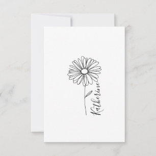 Cartão De Agradecimento Nome personalizado Flor de Nascimento de Abril mar