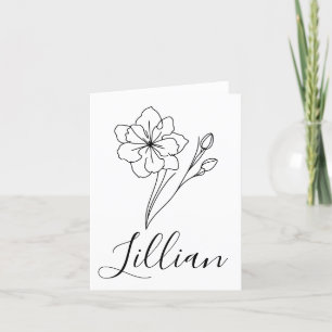Cartão De Agradecimento Nome personalizado March jonquil Birth Flower