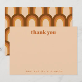 Cartão De Agradecimento Nomes de Casamento Personalizado Design Brown da R